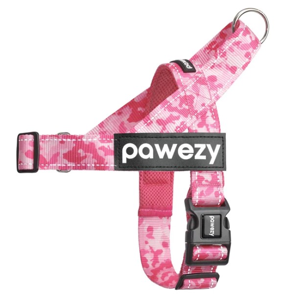 Pawezy personalised dog harness - pink camouflage